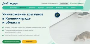 компания по дезинсекции - дизайн страницы